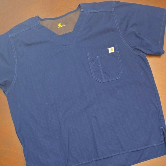 Carhartt Other - CARHARTT Navy V-Neck Scrub Top Men's XL